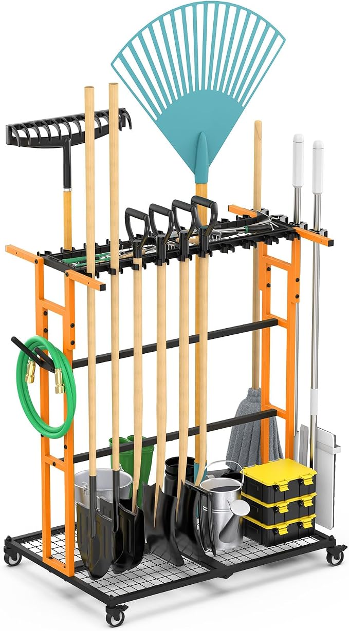 CCCEI Garage Organization with Wheels, Outdoor Gargen Yard Shed Tools Organizer by CCCEI
