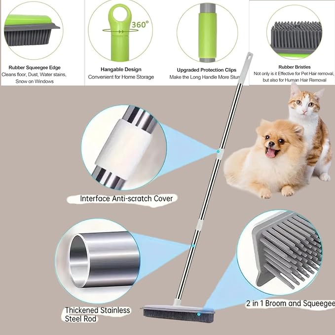Pet Hair Rubber Broom, Rubber Broom - Image 6