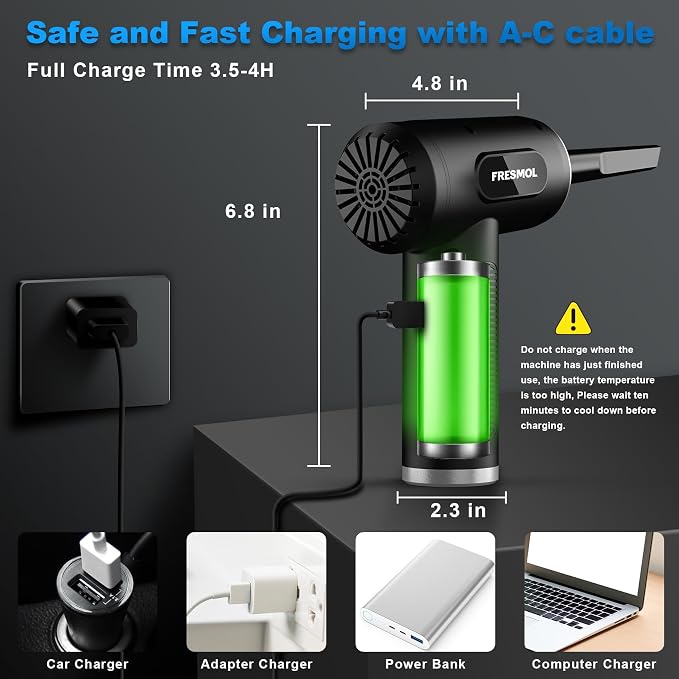 Compressed Air Duster-3 Gear Adjustable 100000RPM Electric Air Duster - Image 5