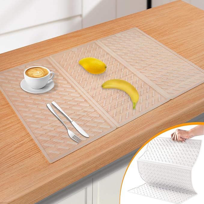 Collapsible Dish Drying Mat, Silicone Drying Mat by Puliyunxiang