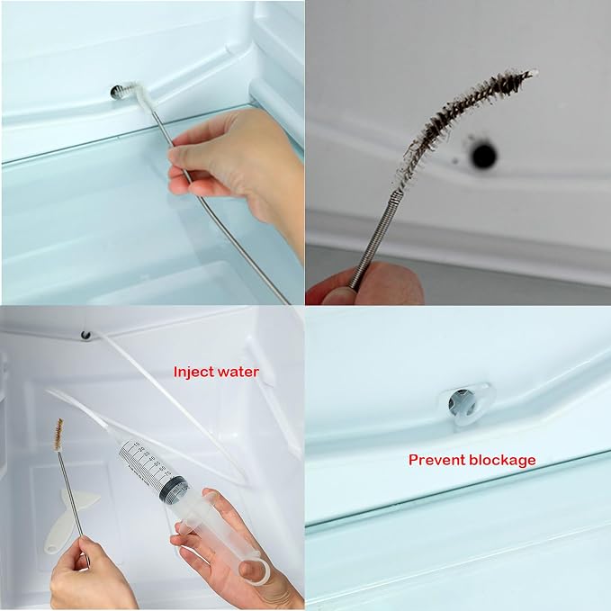 Ultra Long Stainless Steel Cleaning Brush Set, Refrigerator Drain Hole Blockage - Image 3