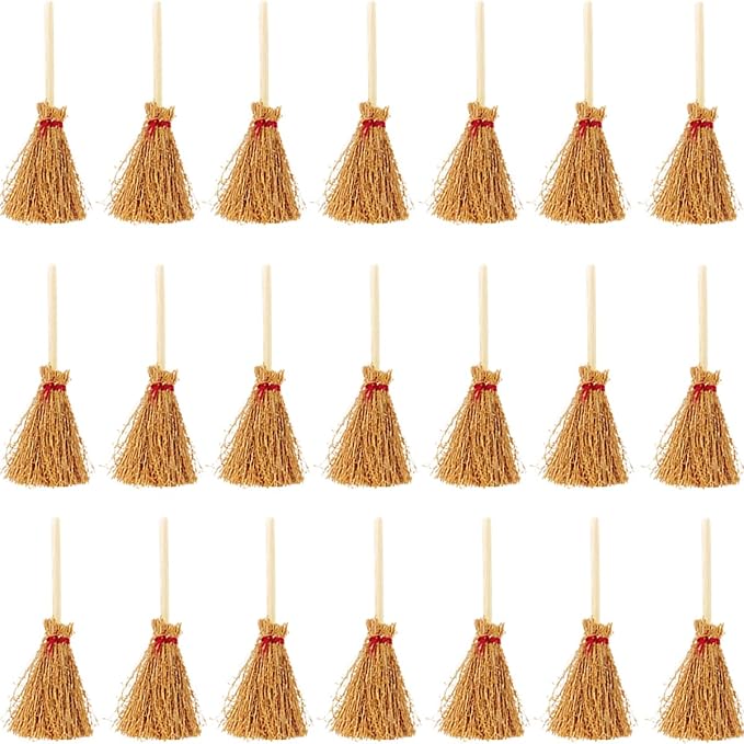 GXXMEI 20PCS Miniature Artificial Mini Straw Brooms by GXXMEI