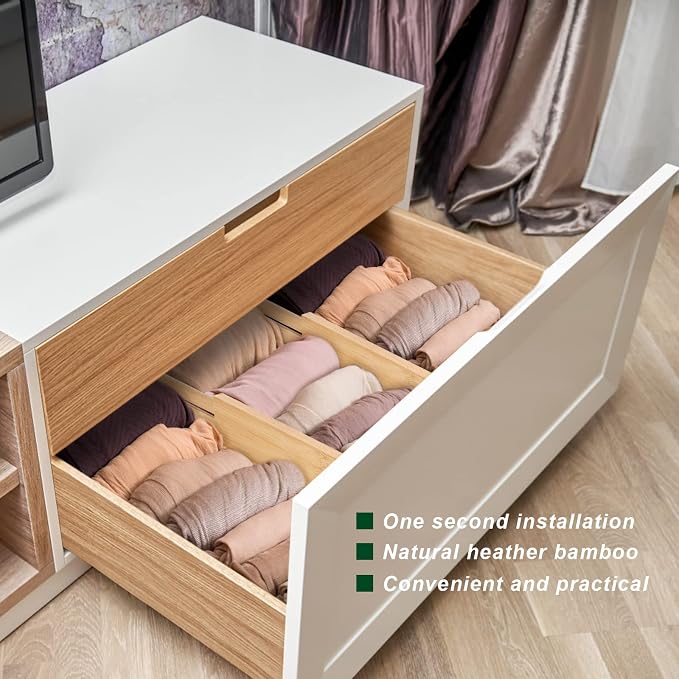 Bamboo Drawer Dividers Organizer - Image 9