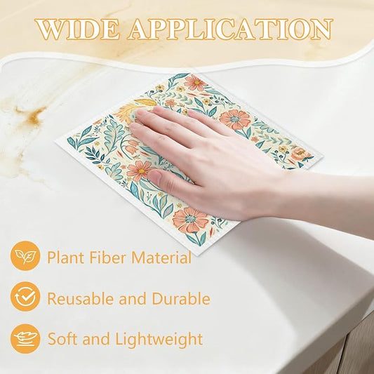 5 Pack Mixed Vintage Floral Swedish Kitchen Dishcloths Dish Towel, Dish Towels - Image 2