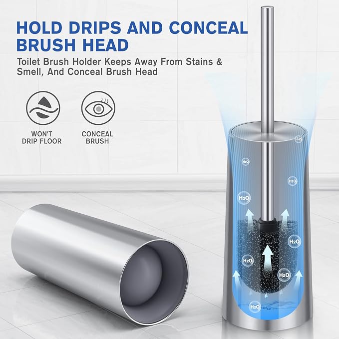 Toilet Brush and Holder, Toilet Brush 304 Stainless Steel, Toilet Bowl Brush - Image 5