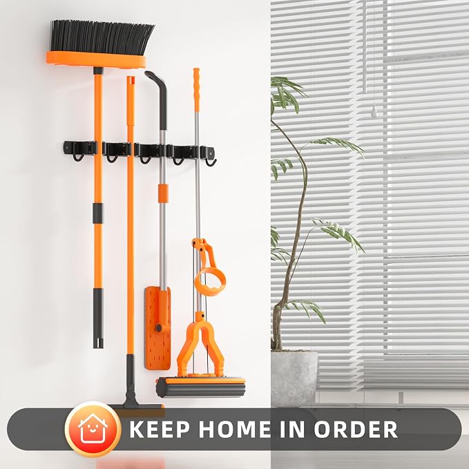 Broom Holder Wall Mount, Improved Non-slip Mop and Broom Holder Wall Mount - Image 7