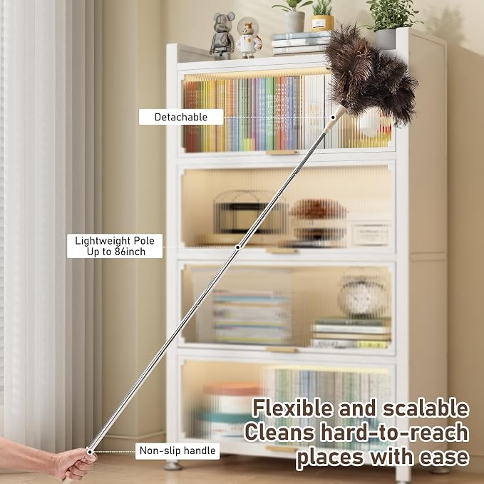 Ostrich Feather Duster 27-94Inch Retractable Fluffy Natural Detachable Ostrich - Image 6