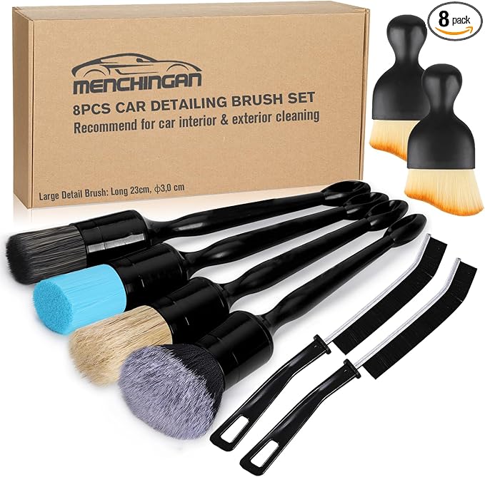 Car Detailing Brushes Set, 8-Piece Auto Detail Cleaning Brush Tool Kit in by Unknown
