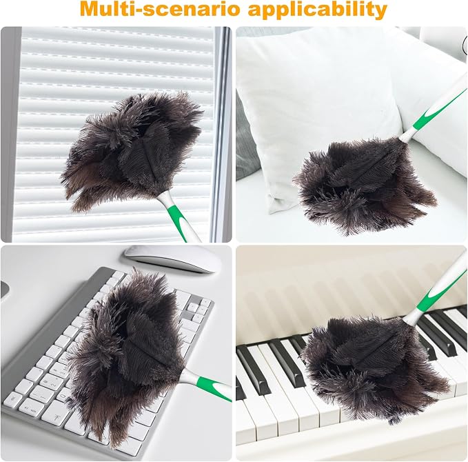 Genuine Ostrich Feather Duster 16 Inch Reusable Fluffy Soft Car Blind Baseboard - Image 6