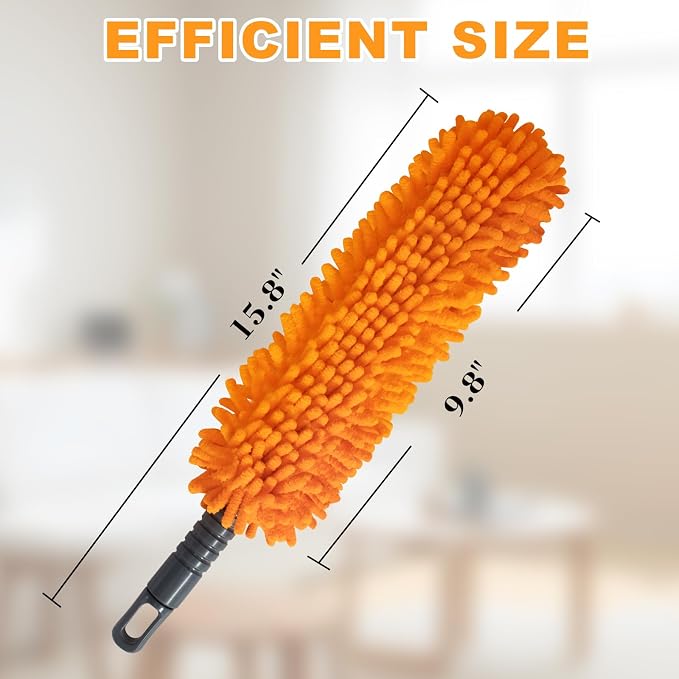 16'' Microfiber Duster with Long Handle, Reusable Detachable Head Duster - Image 4