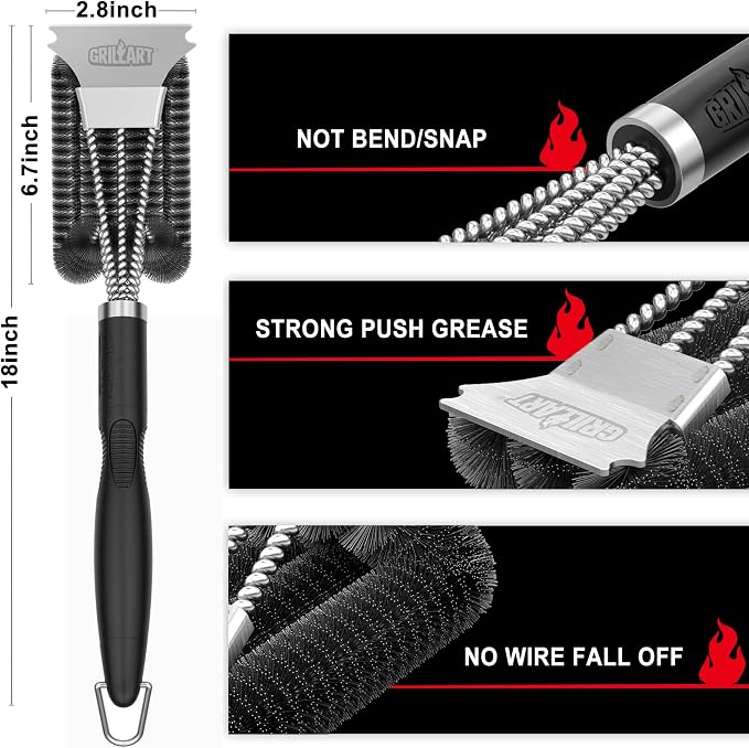 GRILLART Grill Brush and Scraper, Extra Strong BBQ Cleaner Accessories - Image 5