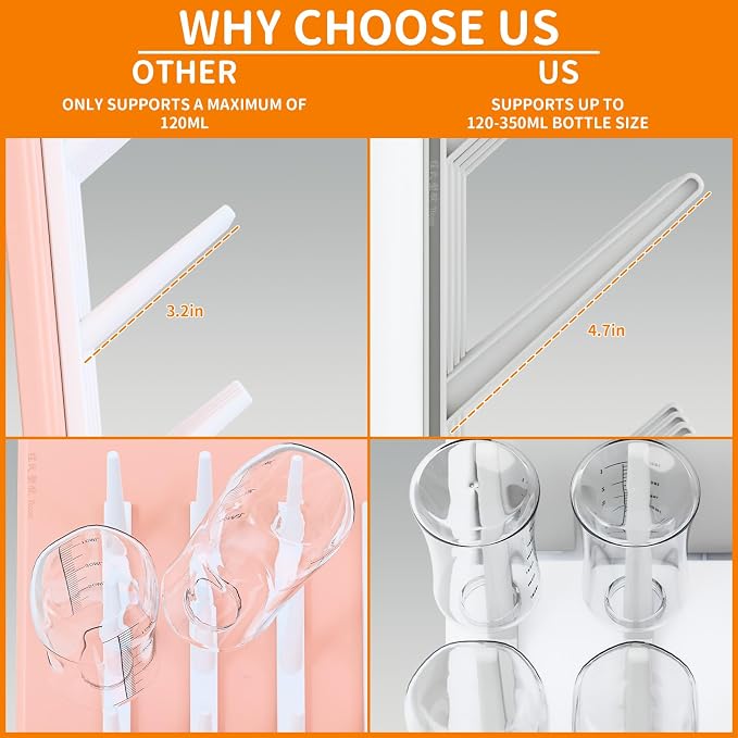 Yieach Larger Vertical Baby Bottle Drying Rack - Image 5