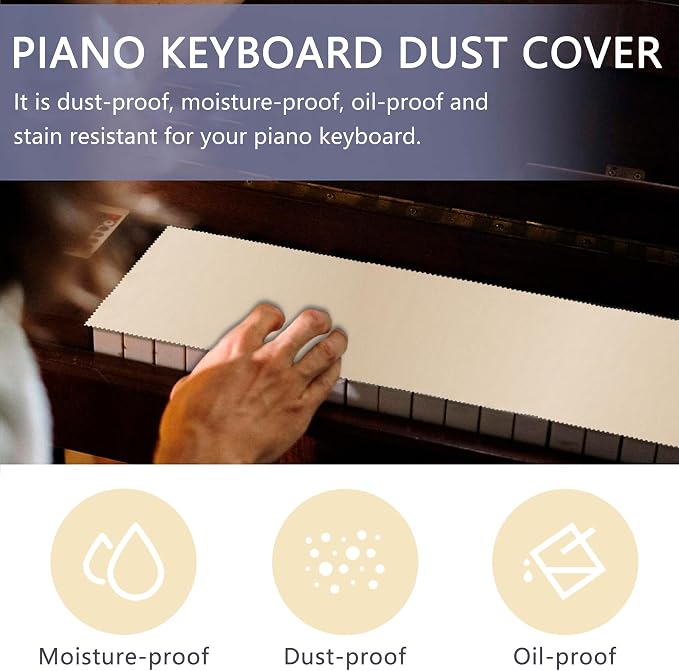 88 Keys Piano Keyboard Off-White Dust Cover - Image 4