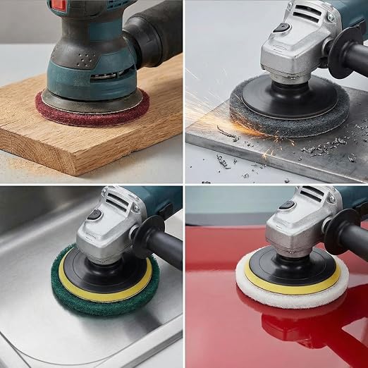 5 Inch Mixed Grit Drill Brush Scrubber Scouring Pads, Random Orbital Sander - Image 6