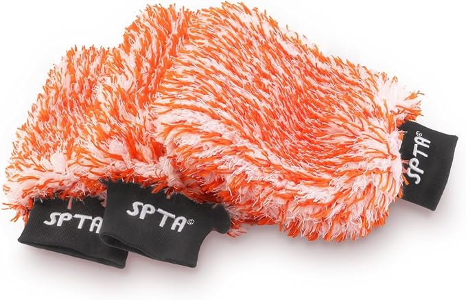 SPTA Microfiber Car Wash Mitt, Plush Fiber Cloth Material, Safe Washing by SPTA