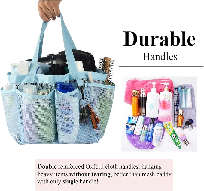 Haundry Mesh Shower Caddy Tote, Large Shower Caddy Bag - Image 5