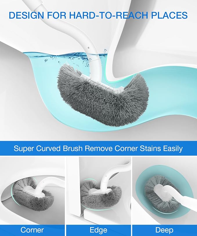 Toilet Bowl Brush and Holder, OSCIOSS Toilet Brush Set - Image 4