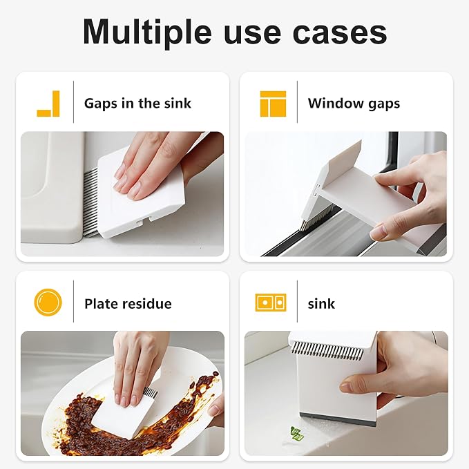 Li&Zhao Sink Squeegee 2-in-1 Scrub Brush, Effective Sink Scraper - Image 4