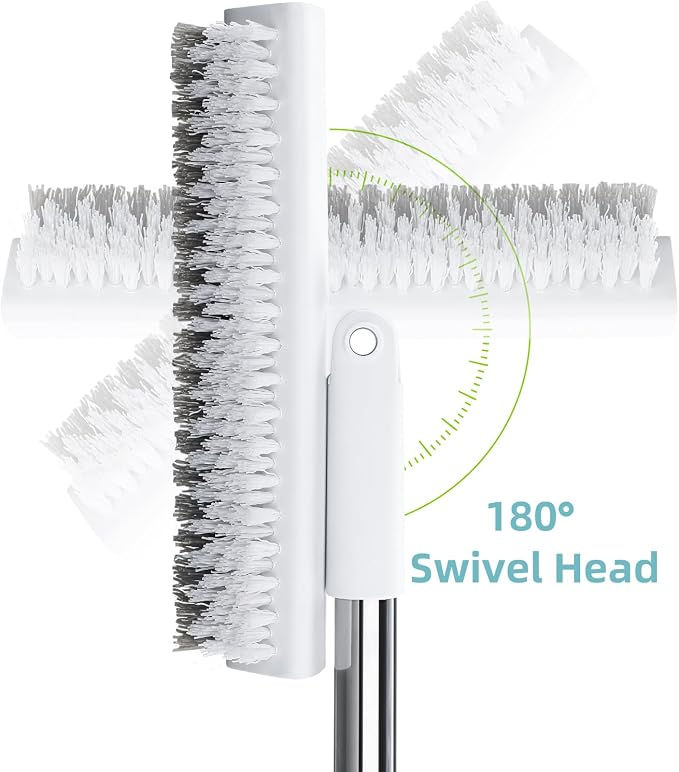 MOPALL Floor Scrub Brush with Long Handle 55", Dual-Sided Stiff Bristle Grout - Image 6