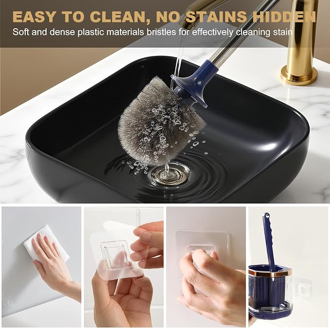 Toilet Bowl Brush and Holder 2 Pack Long Handled Toilet Brush Set - Image 7