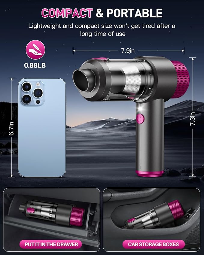 EYYA Handheld Cordless Car Vacuum Cleaner, 4-in-1 Portable Mini Car Vacuum - Image 7