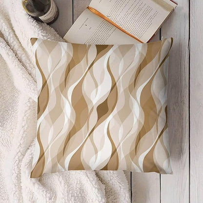Cream Throw Pillow Covers Modern Abstract Cream and Grey Striped Decorations for Bedroom Living Room Farmhouse Sofa Pillows Bed Couch 12x12 Inch