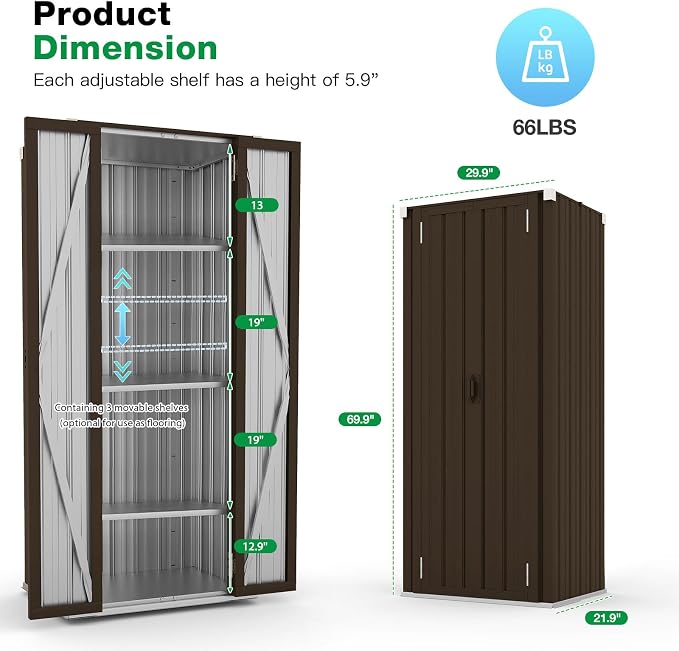 AECOJOY Outdoor Storage Cabinet Waterproof - Image 3