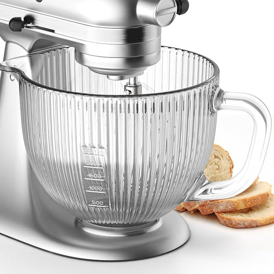 Cofun Glass Mixer Bowl for Kitchenaid Tilt-Head Stand Mixers 4.5-5 Quart by COFUN