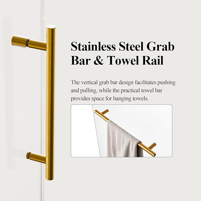 50-54" W x 76" H Frameless Sliding Shower Door, Safety Bathroom Single Sliding - Image 4