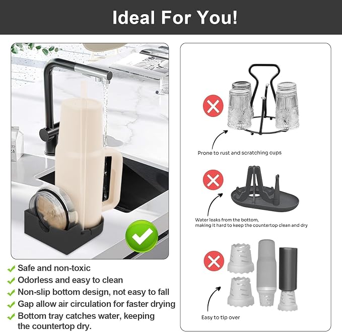 Water Bottle Drying Rack, Silicone Tumbler Drying Rack, Baby Bottle Dryer Holder - Image 5