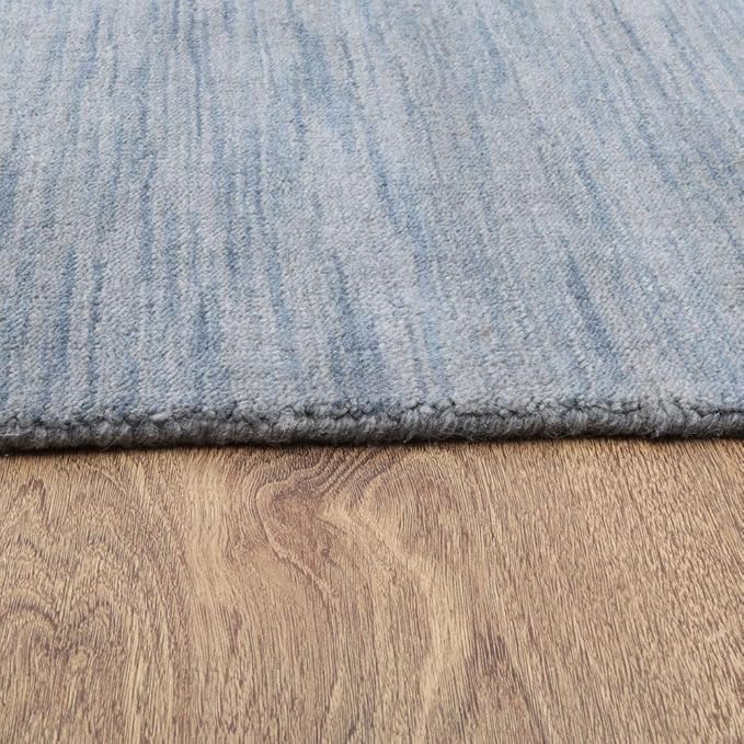 Rugsotic Carpets Hand Knotted Gabbeh Wool 5'x8' Area Rug Solid Light Blue L00111