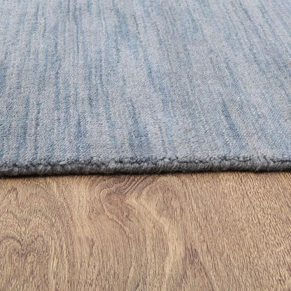 Rugsotic Carpets Hand Knotted Gabbeh Wool 5'x8' Area Rug Solid Light Blue L00111