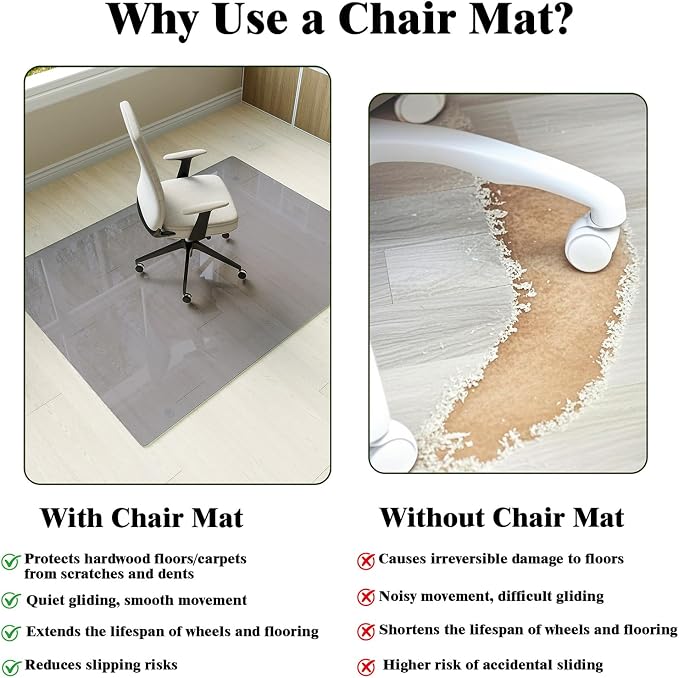 Koonmi Tempered Glass Chair Mat - Image 2