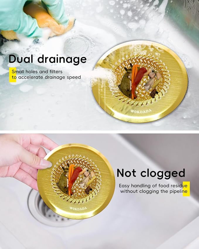 Gold Sink Strainer, Reversible Mesh Sink Strainer - Image 3