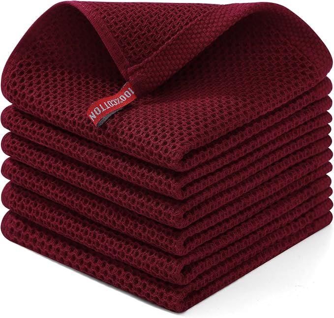 Homaxy 100% Cotton Waffle Weave Kitchen Dish Cloths, Ultra Soft Absorbent Quick by Homaxy