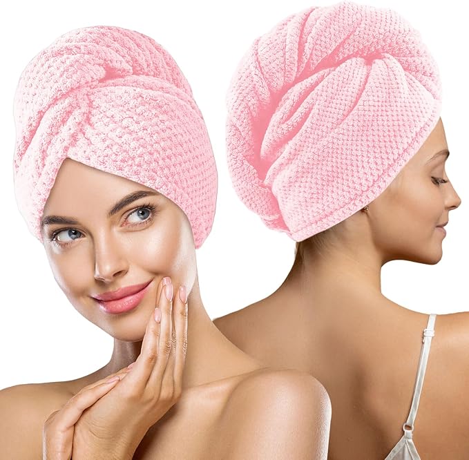Microfiber Hair Towel, 2 Packs Hair Turbans by BESTCHOICEFORYOU%EF%BC%81