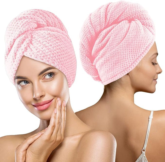 Microfiber Hair Towel, 2 Packs Hair Turbans by BESTCHOICEFORYOU%EF%BC%81