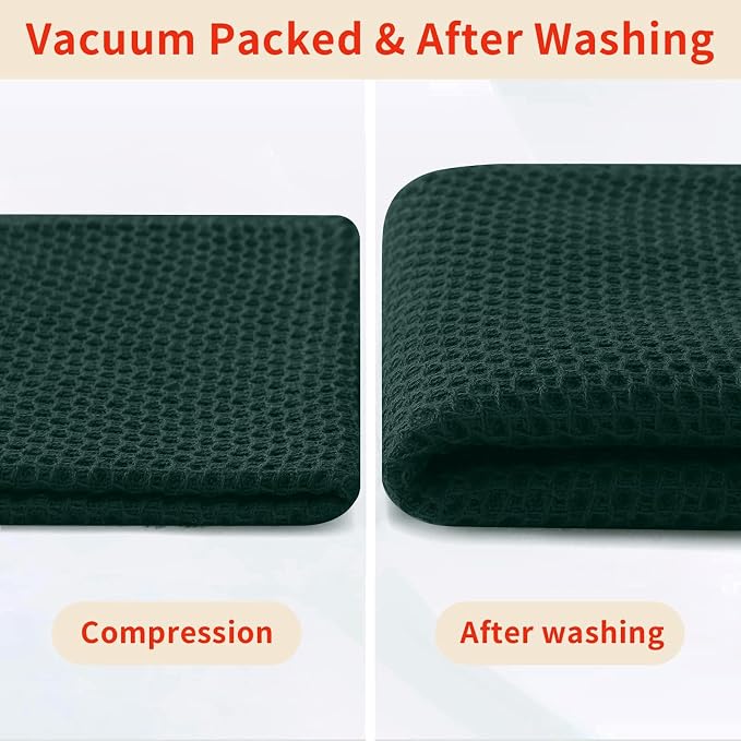 Homaxy 100% Cotton Waffle Weave Kitchen Towels, Quick Drying Cleaning Towels - Image 7