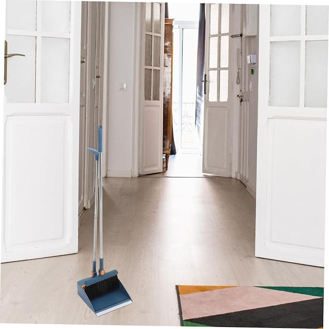 Collapsible Broom Dustpan Set Standing Dustpan Home Cleaning Tools Stainless - Image 8
