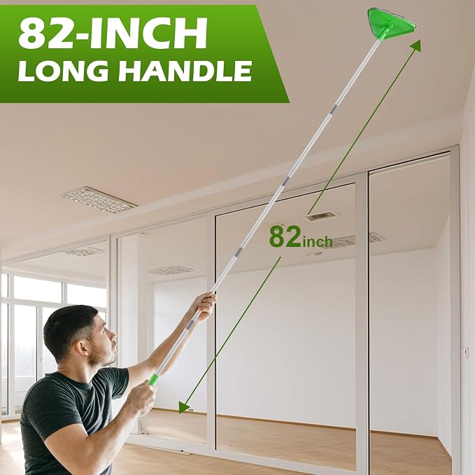 Wall Cleaner Triangle Mop with 82'' Long Handle - Image 3