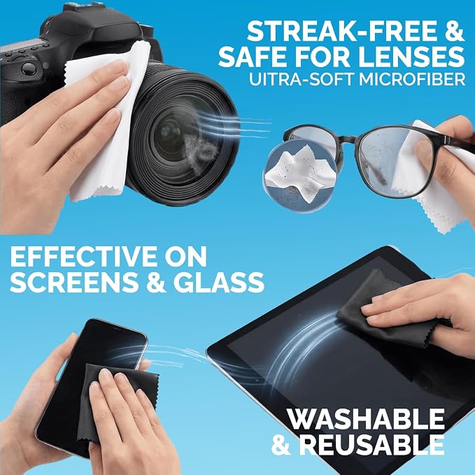 Microfiber Cleaning Cloths 6 Pack – 6x7 Inch Lint‑Free Lens & Screen Cleaner – - Image 4