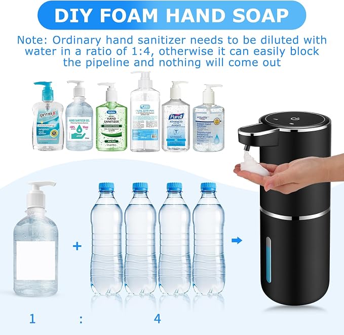 2 Pack Automatic Soap Dispensers, 12.8oz/380ml USB Touchless Automatic Foaming - Image 5