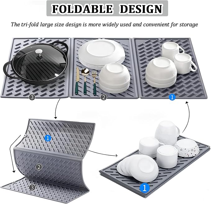 Dish Drying Mat, Silicone Drying Mat - Image 4