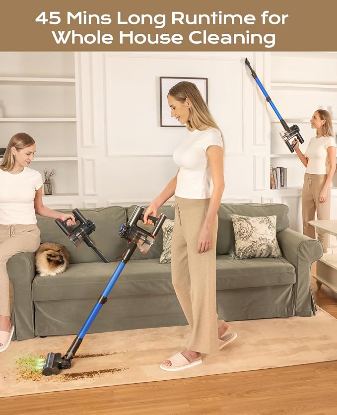 V15 Cordless Vacuum Cleaner, 45Mins Powerful Vacuum Cleaners - Image 3