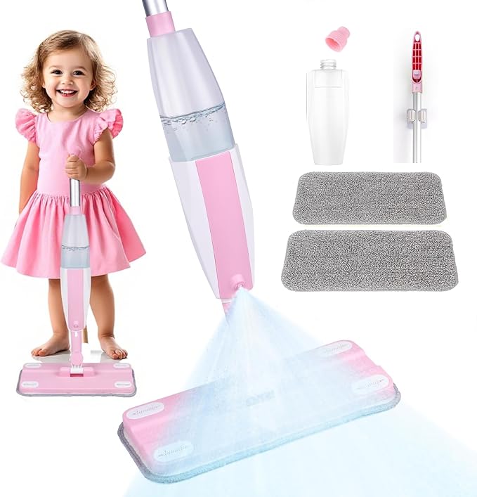 Kids Spray Mop, Fun & Functional Toddler Cleaning Set, Real Working Mop by Lullulii