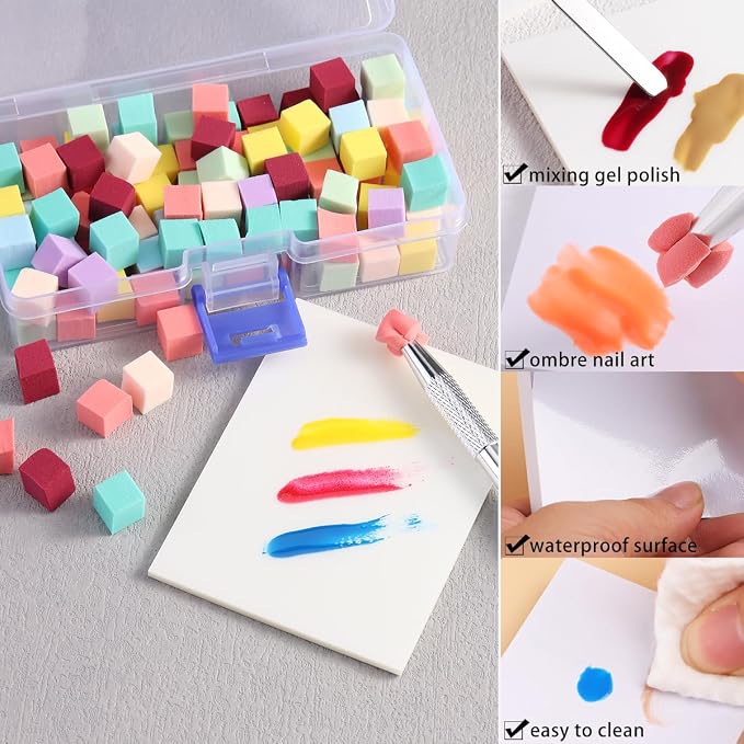 100Pcs Soft Nail Sponges for Ombre Mini Nail Art Sponges - Image 5