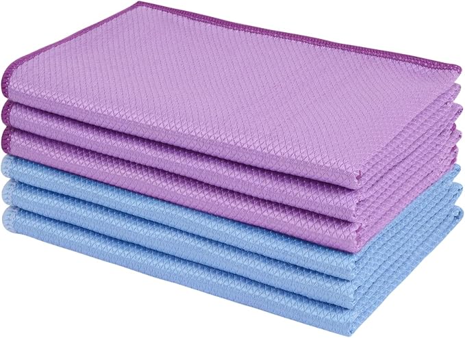 SINLAND Microfiber Glass Cleaning Cloth, Lint Free Cleaning Cloths by SINLAND