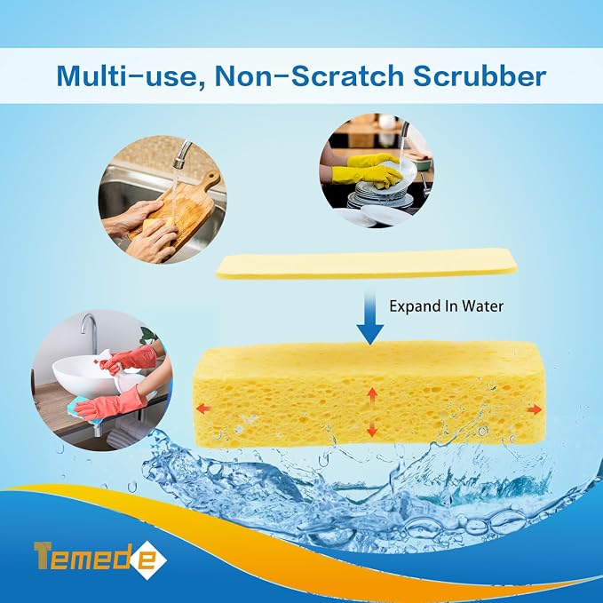Temede Large Cellulose Sponges, Kitchen Sponges - Image 3