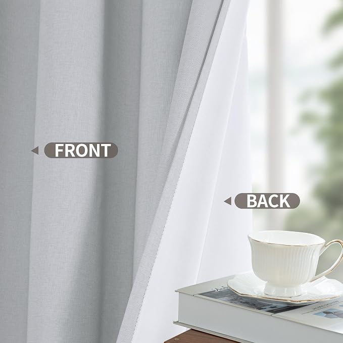 YoungsTex 78 Inches Long Linen 100% Blackout Curtains - Image 6