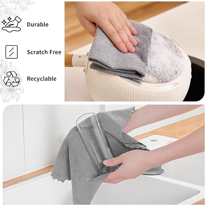 80 Pack Microfiber Cleaning Cloth Roll, Lint Free Rags & Tear Away Reusable - Image 2